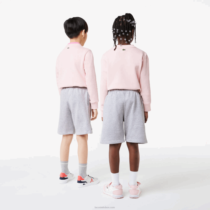 crianças Lacoste chine cinza cca shorts de lã de algodão escovado orgânico 08D03101