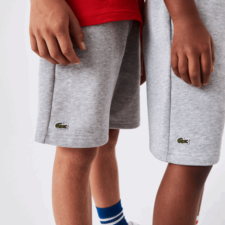 crianças Lacoste chine cinza cca shorts de lã de algodão escovado orgânico 08D03101