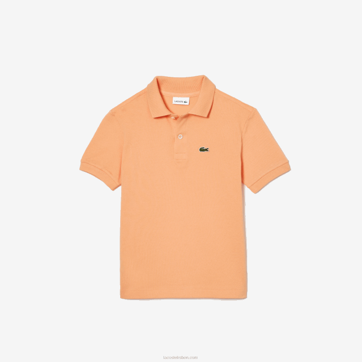 crianças Lacoste heb laranja claro polo regular fit petit piquet 08D03123