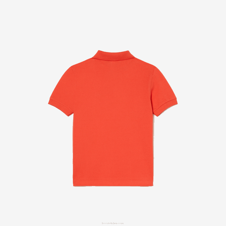 crianças Lacoste laranja 02k polo regular fit petit piquet 08D03007