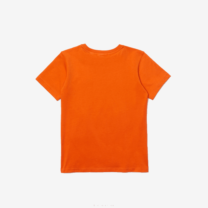 crianças Lacoste laranja z4d camiseta de jérsei de algodão gola redonda 08D03177