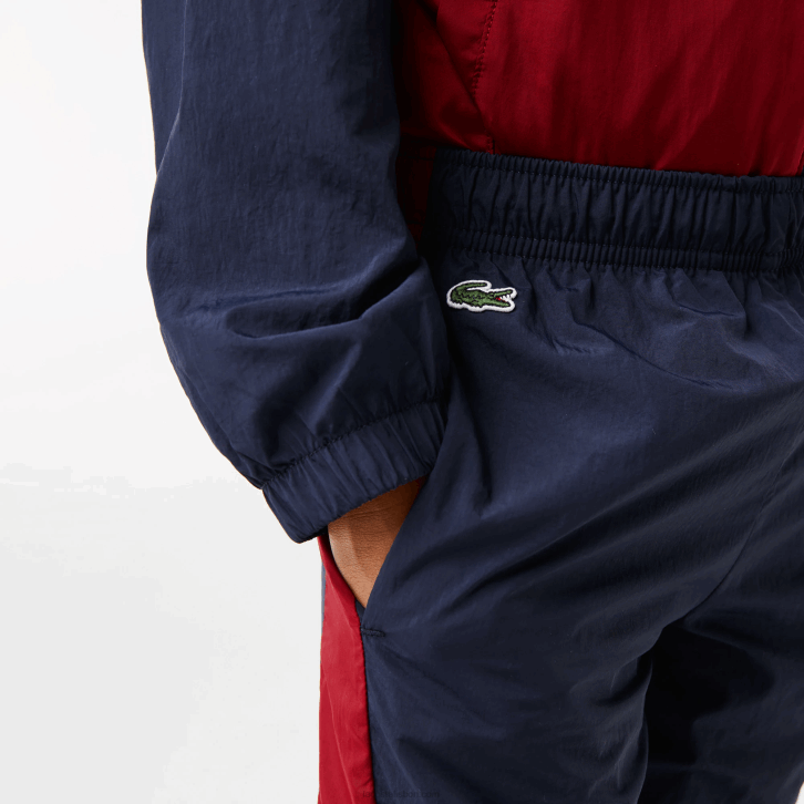 crianças Lacoste lub bordeaux azul marinho calça de faixa contrastante 08D03225