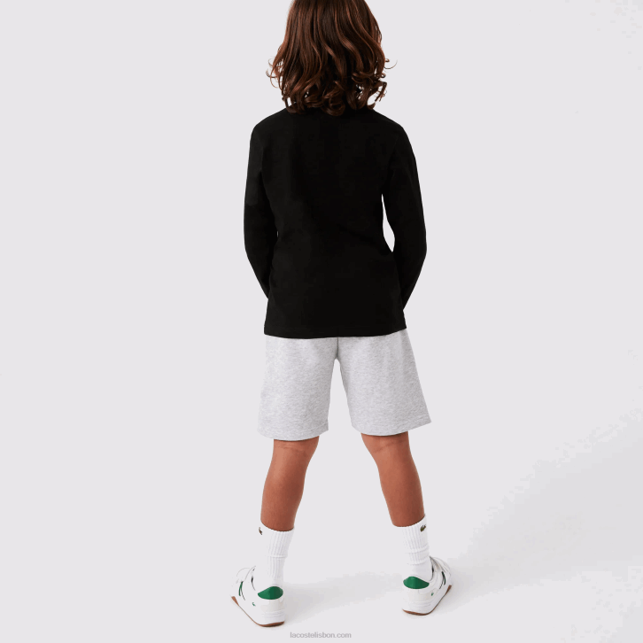 crianças Lacoste preto 031 camiseta de jérsei de gola redonda 08D03141