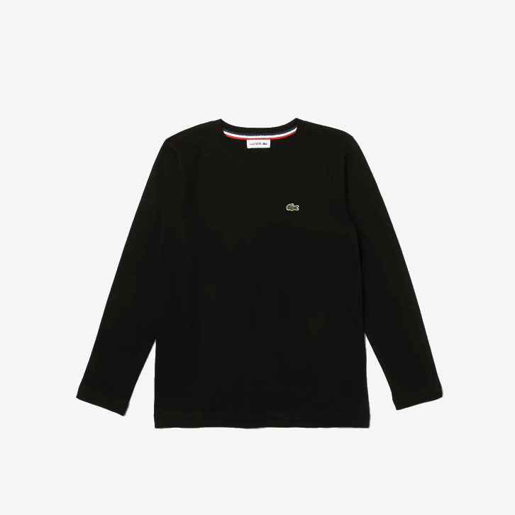 crianças Lacoste preto 031 camiseta de jérsei de gola redonda 08D03141