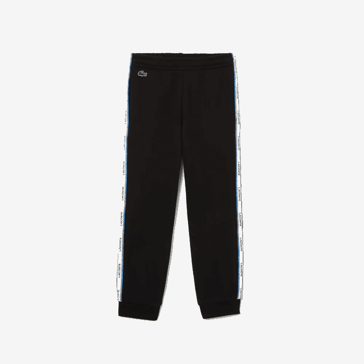 crianças Lacoste preto azul 985 calças de bandas impressas 08D03223