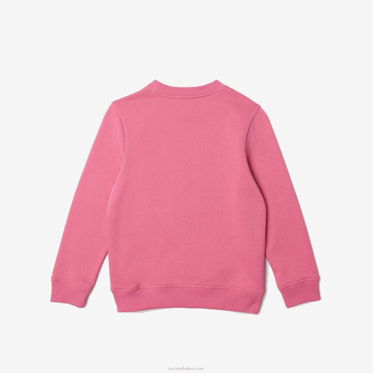 crianças Lacoste rosa 2r3 moletom de flanela de algodão orgânico 08D03051