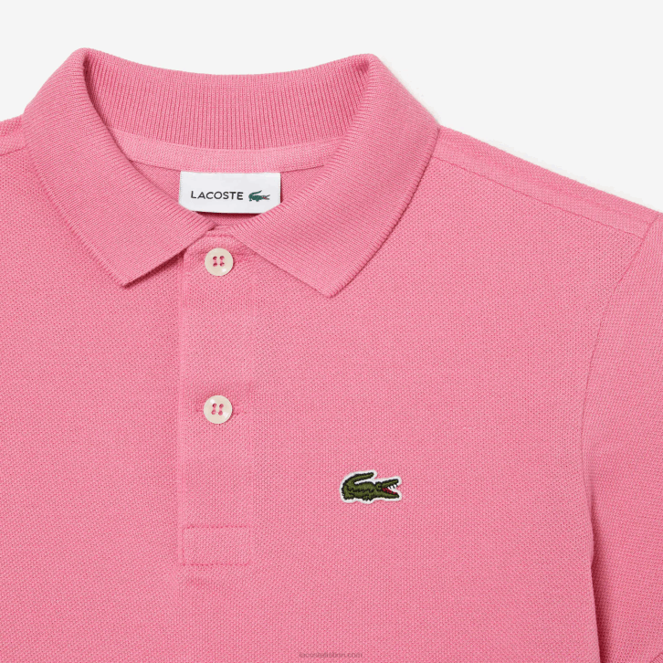crianças Lacoste rosa 2r3 polo regular fit petit piquet 08D03024