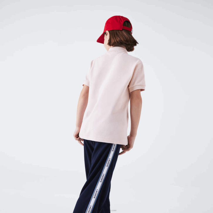 crianças Lacoste rosa claro polo regular fit petit piquet 08D03122