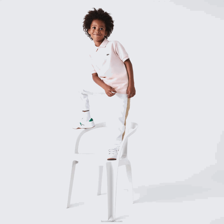 crianças Lacoste rosa claro polo regular fit petit piquet 08D03122