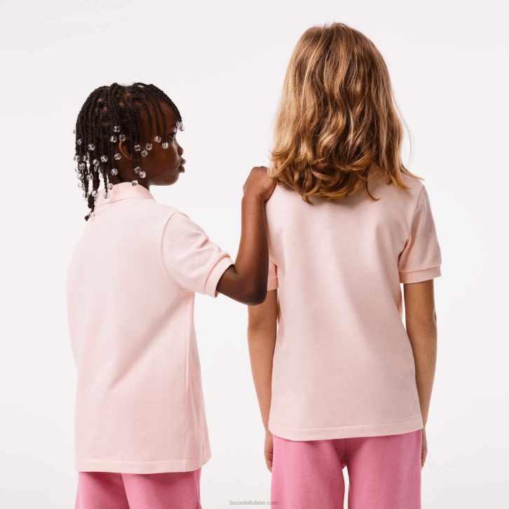 crianças Lacoste rosa claro t03 polo regular fit petit piquet 08D03137