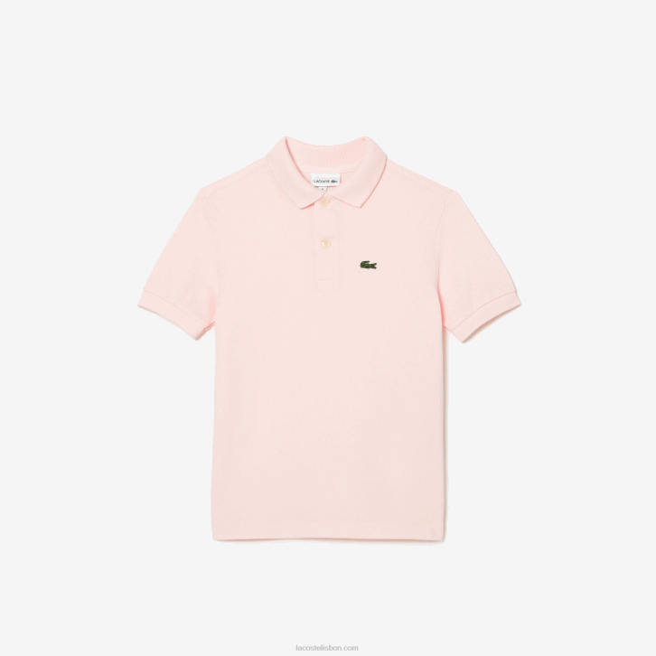 crianças Lacoste rosa claro t03 polo regular fit petit piquet 08D03137