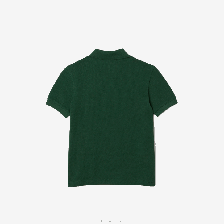 crianças Lacoste verde 132 polo de algodão orgânico com estampa contrastante 08D03034