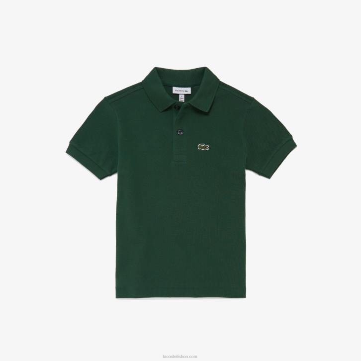 crianças Lacoste verde 132 polo regular fit petit piquet 08D03133