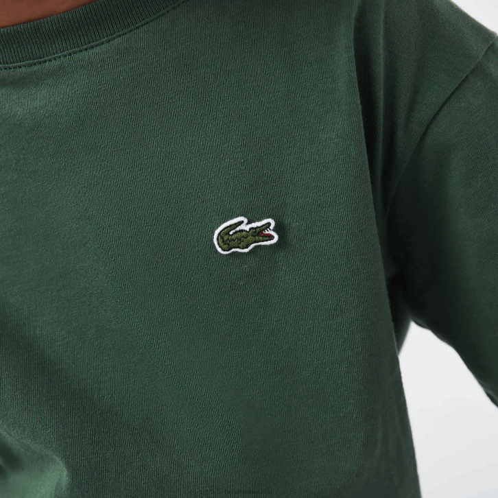 crianças Lacoste verde 5hx camiseta de jérsei de algodão gola redonda 08D03149