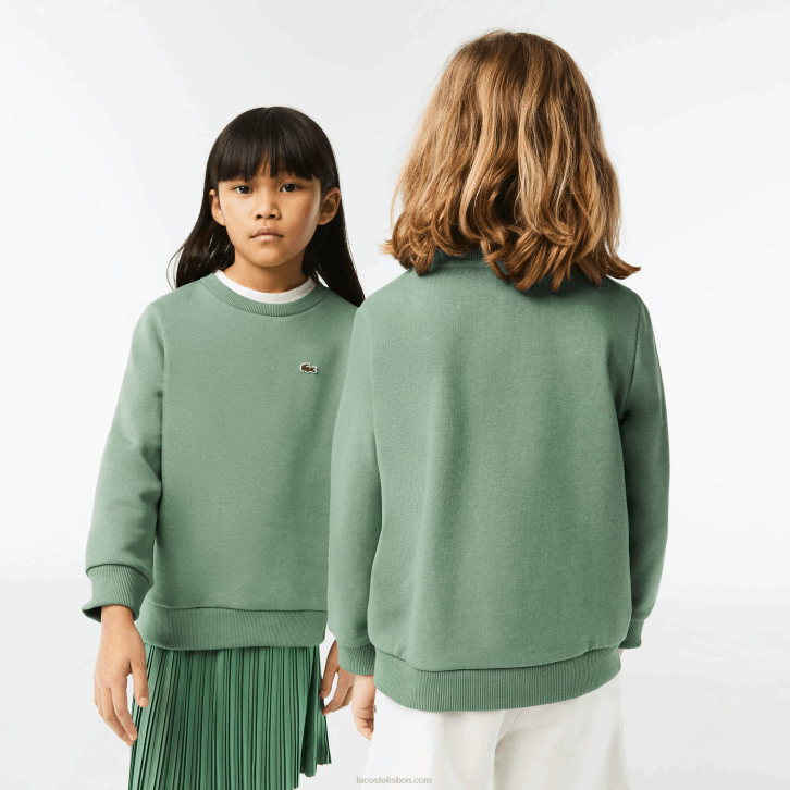 crianças Lacoste verde caqui kx5 moletom de flanela de algodão orgânico 08D03052