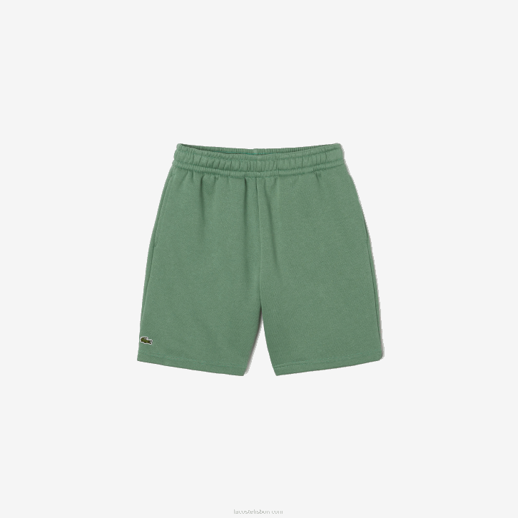 crianças Lacoste verde caqui kx5 shorts de lã de algodão escovado orgânico 08D03098
