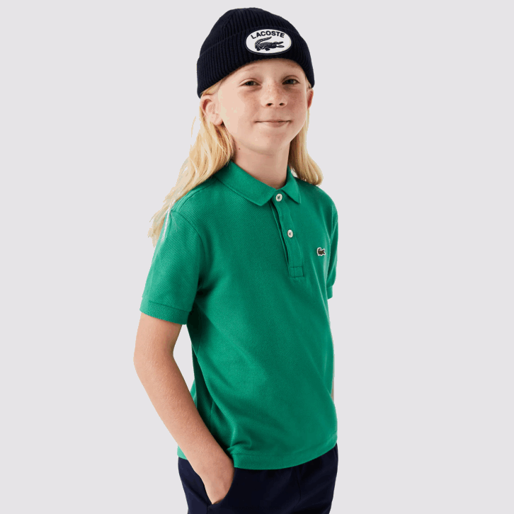 crianças Lacoste verde hd2 polo regular fit petit piquet 08D03155