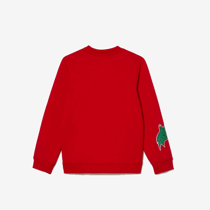 crianças Lacoste vermelho 240 moletom de algodão orgânico com estampa de quadrinhos 08D03193