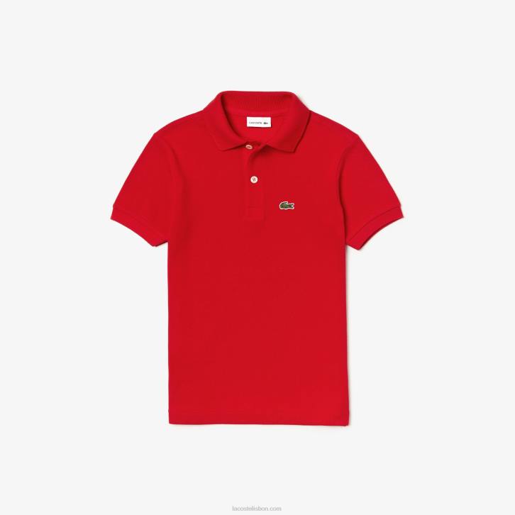 crianças Lacoste vermelho 240 polo regular fit petit piquet 08D03135