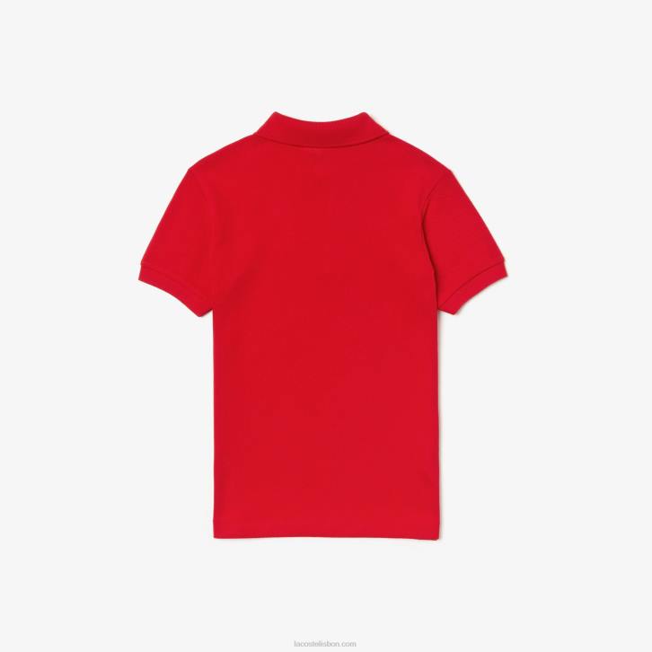 crianças Lacoste vermelho 240 polo regular fit petit piquet 08D03135