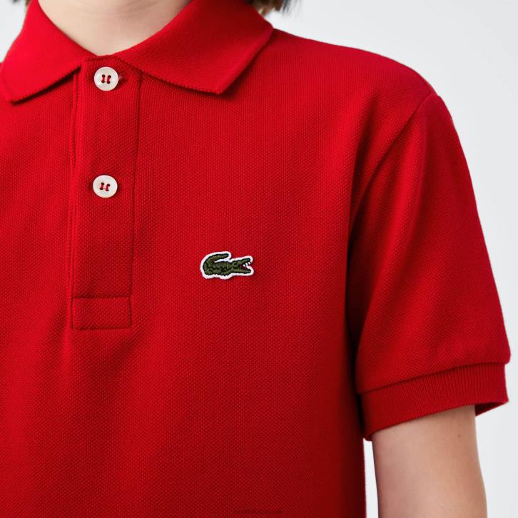 crianças Lacoste vermelho 240 polo regular fit petit piquet 08D03135