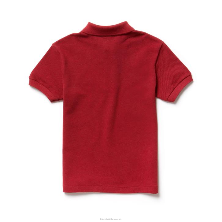 crianças Lacoste vermelho eu7 polo regular fit petit piquet 08D03172