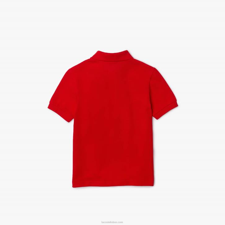 crianças Lacoste wtu vermelho polo regular fit petit piquet 08D03171