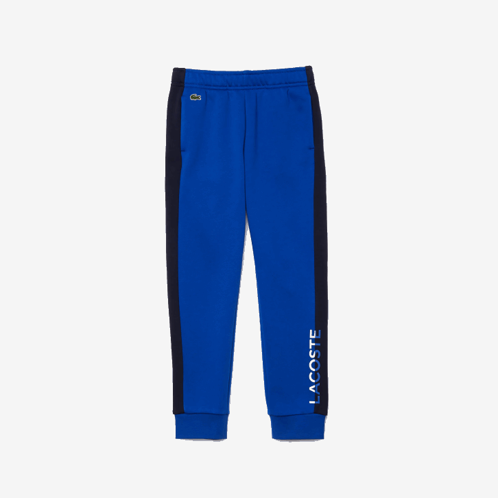 Rapazes Lacoste azul marinho mt5 calça de moletom colorida 08D03254