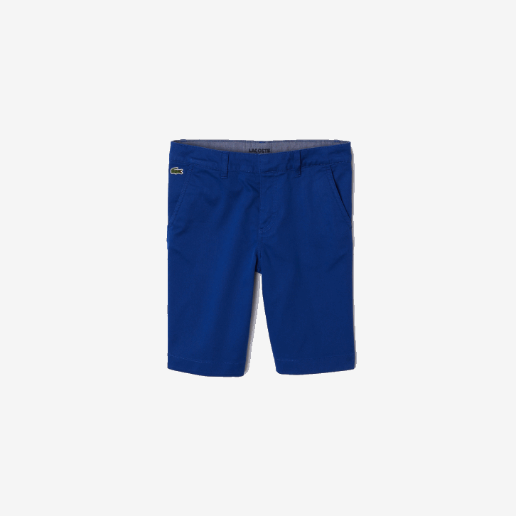 Rapazes Lacoste bdm azul bermudas de algodão elástico 08D03301