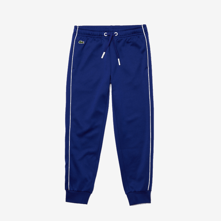 Rapazes Lacoste emj branco azul calça jogging de lã Heritage 08D03228