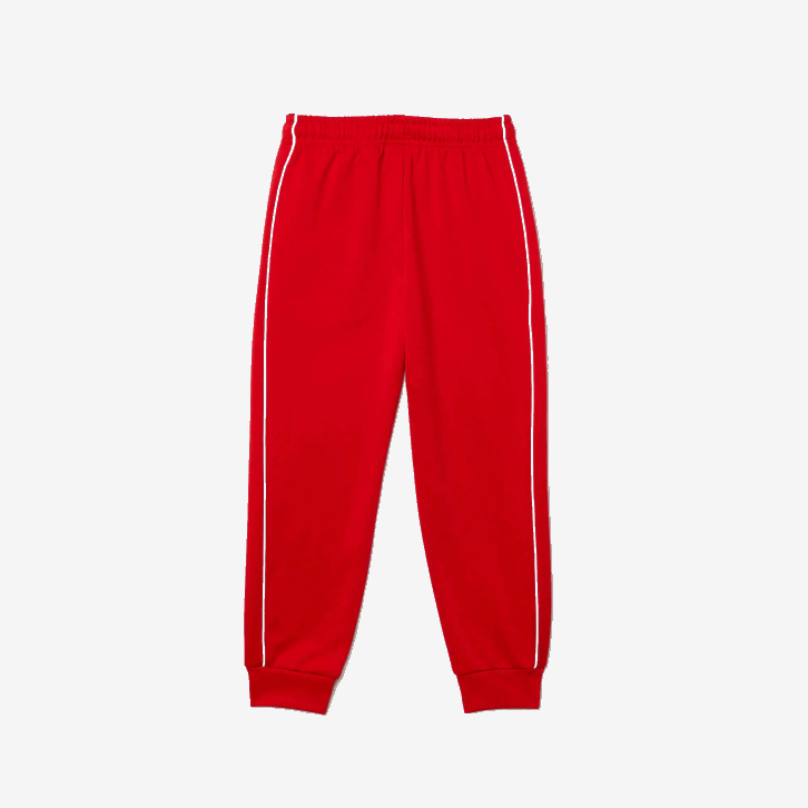 Rapazes Lacoste vermelho branco c9u calça jogging de lã Heritage 08D03229