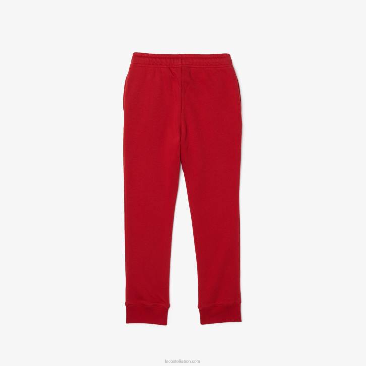crianças Lacoste vermelho 5sx calça de moletom esportiva 08D03218