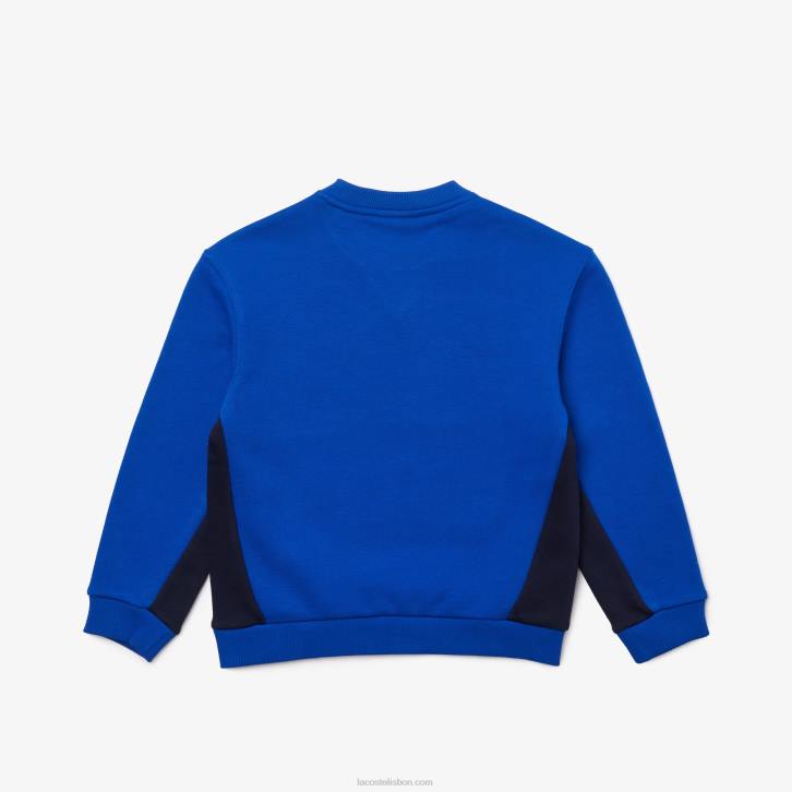 Rapazes Lacoste azul marinho mt5 moletom de lã com gola redonda 08D03265
