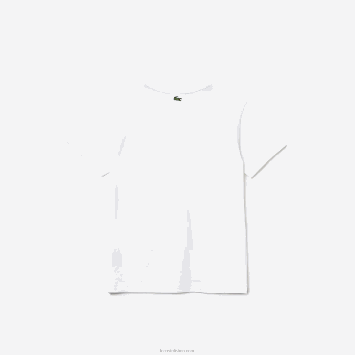 Rapazes Lacoste branco 001 camiseta de algodão com letras de crocodilo e gola redonda 08D03119