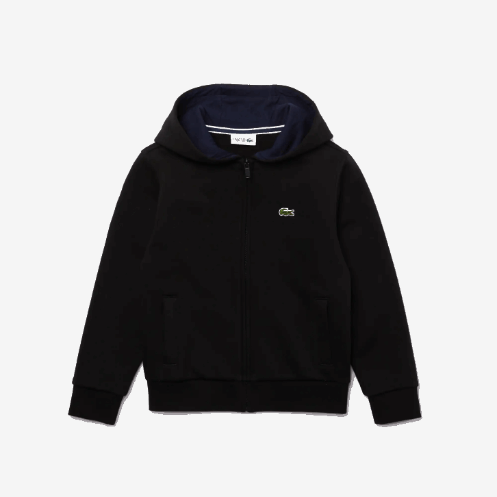 crianças Lacoste preto azul marinho dy4 moletom de lã com zíper de tênis esportivo 08D03260