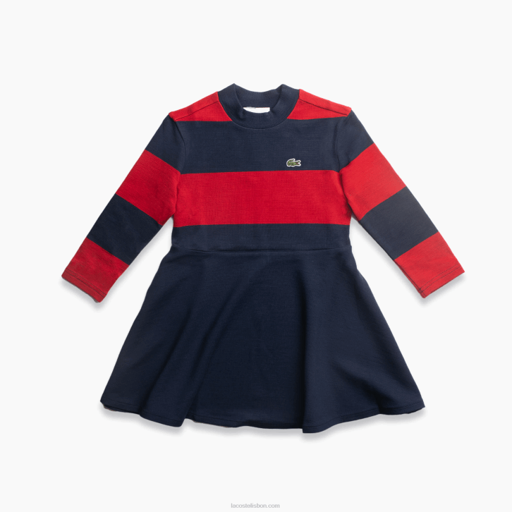 garotas Lacoste azul marinho vermelho 0y4 suéter gola alta listrado 08D03294