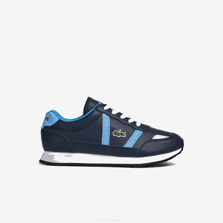 juniores Lacoste azul marinho e azul claro 7e9 tênis sintético color-pop parceiro 08D03333