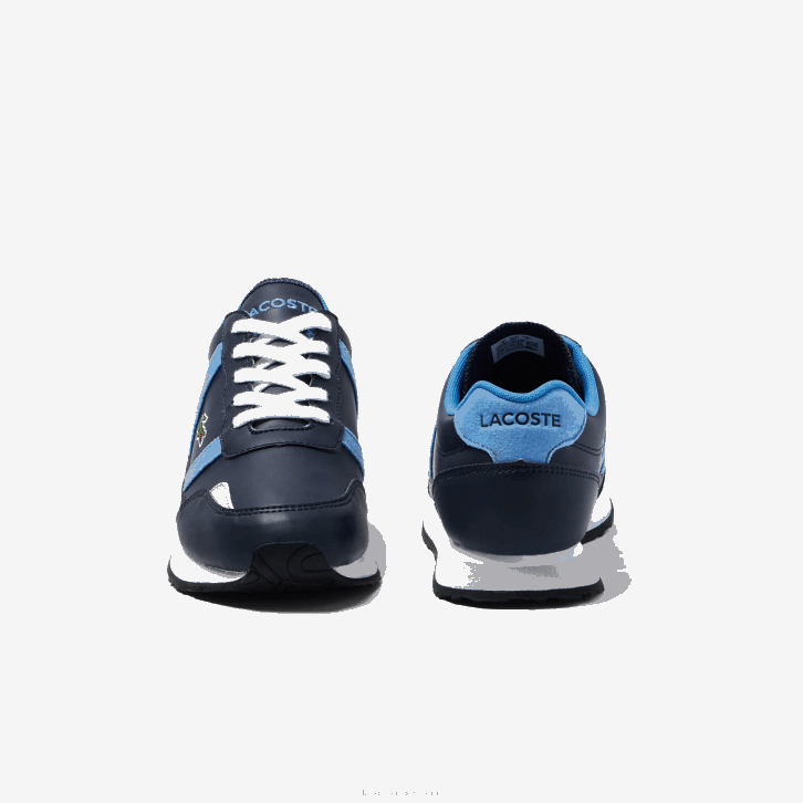 juniores Lacoste azul marinho e azul claro 7e9 tênis sintético color-pop parceiro 08D03333