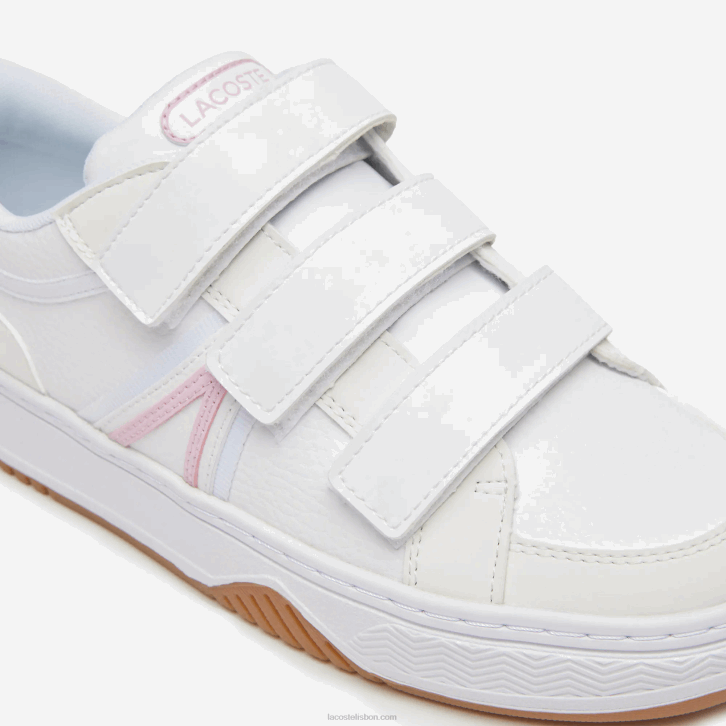 juniores Lacoste branco e rosa b53 l001 tênis sintético 08D03326