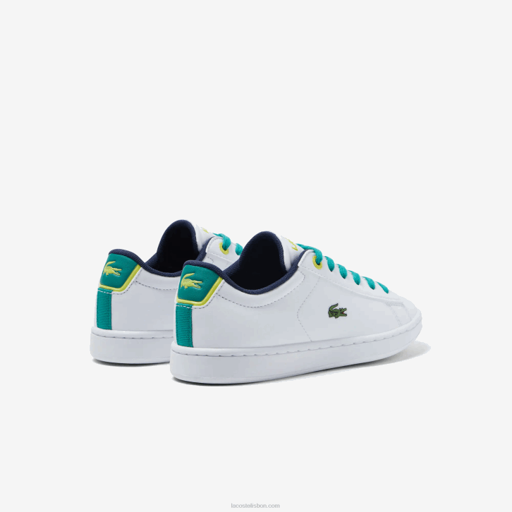 juniores Lacoste branco/verde 082 tênis sintético carnaby 08D03331