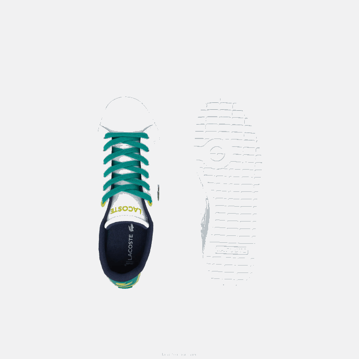 juniores Lacoste branco/verde 082 tênis sintético carnaby 08D03331