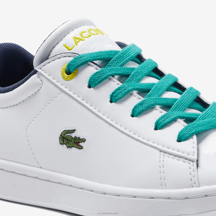 juniores Lacoste branco/verde 082 tênis sintético carnaby 08D03331