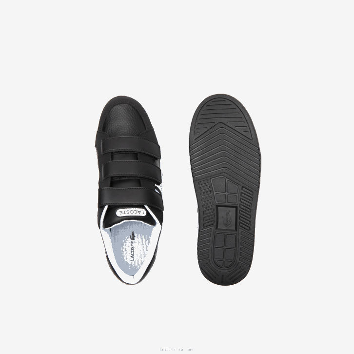 juniores Lacoste preto e branco 312 l001 tênis sintético 08D03324