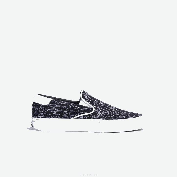 juniores Lacoste preto e branco 312 salto servir têxtil deslizamento 08D03322