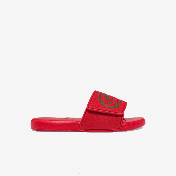 juniores Lacoste vermelho verde t2q slides sintéticos de alça l.30 08D03327