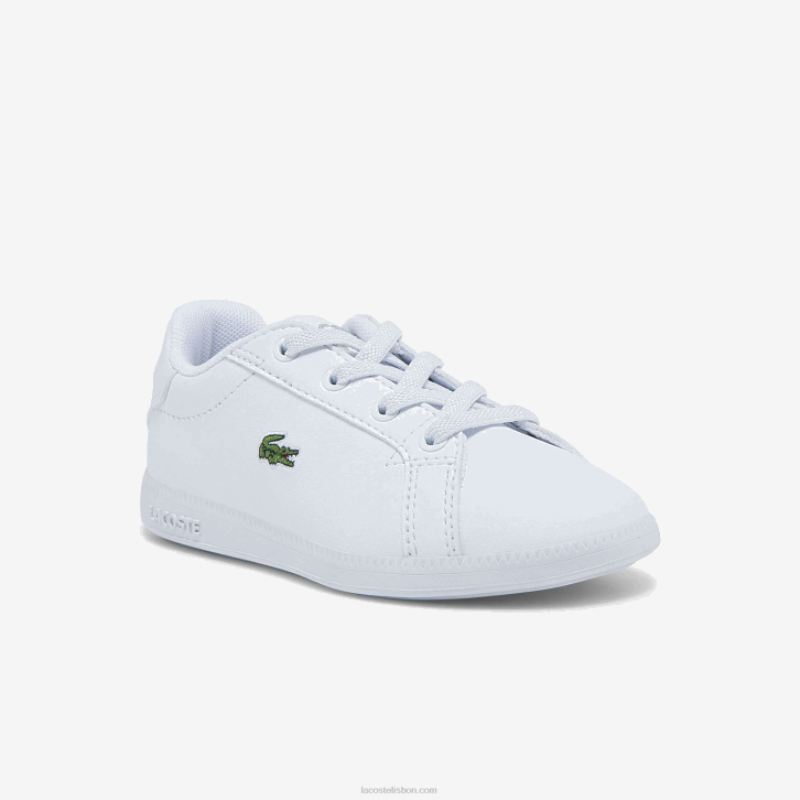 bebês Lacoste branco e preto 147 tênis graduado 08D02991
