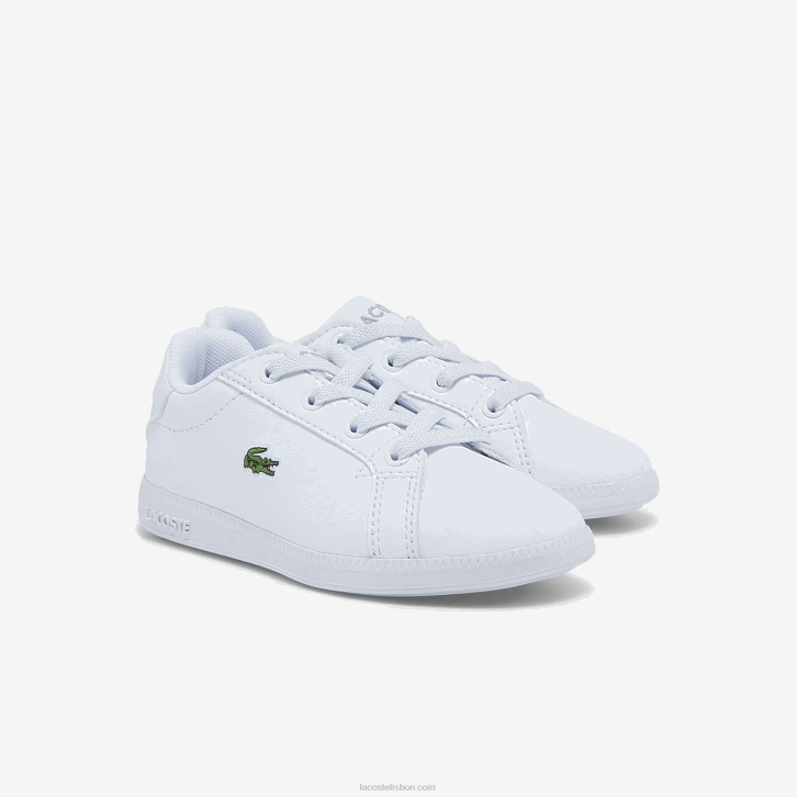 bebês Lacoste branco e preto 147 tênis graduado 08D02991