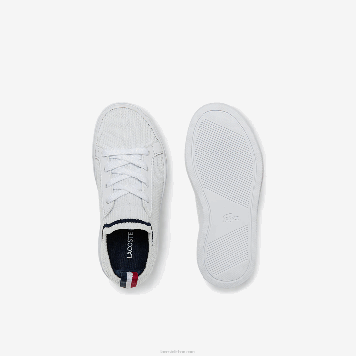bebês Lacoste branco/marinho e vermelho 407 tênis la piquee textil tricolor 08D02994