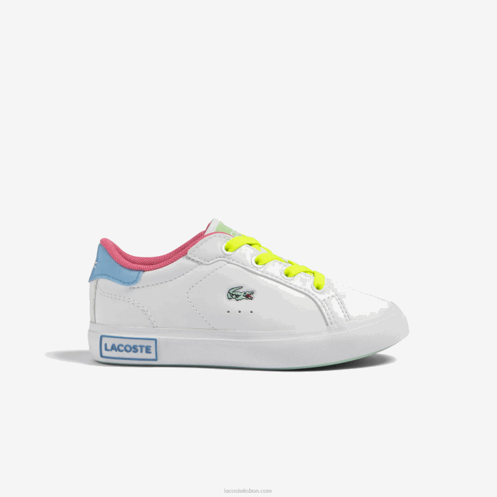 bebês Lacoste branco/verde 082 tênis powercourt sintético color-pop 08D02931