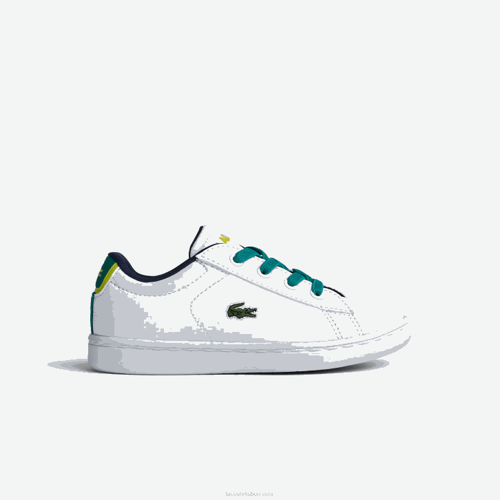 bebês Lacoste branco/verde 082 tênis sintético carnaby 08D02985